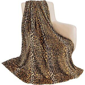 Flannel Fleece Throw Blanket for Couch Leopard Print Blanket Lightweight Fuzzy